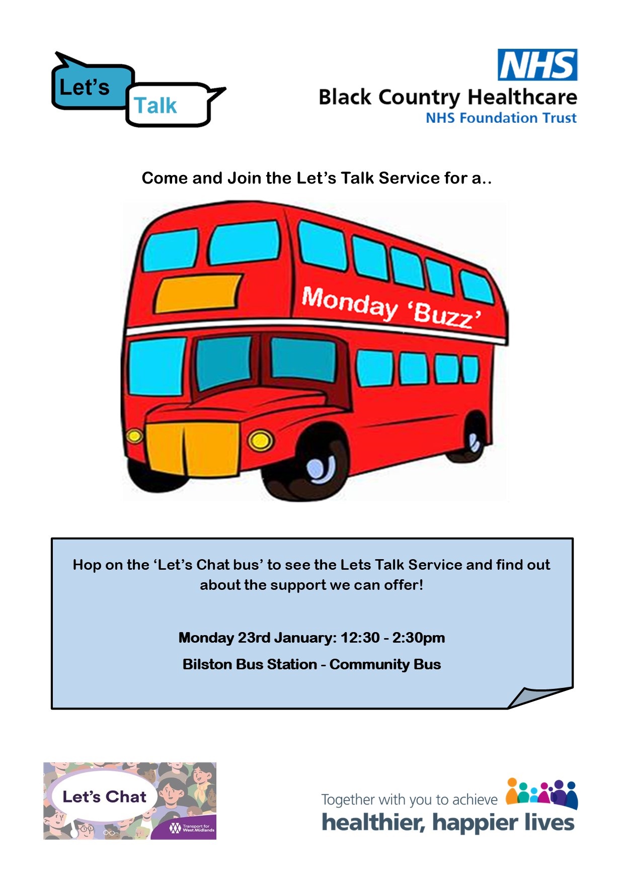 Monday Buzz Promotion Bilston Community Bus JAN23