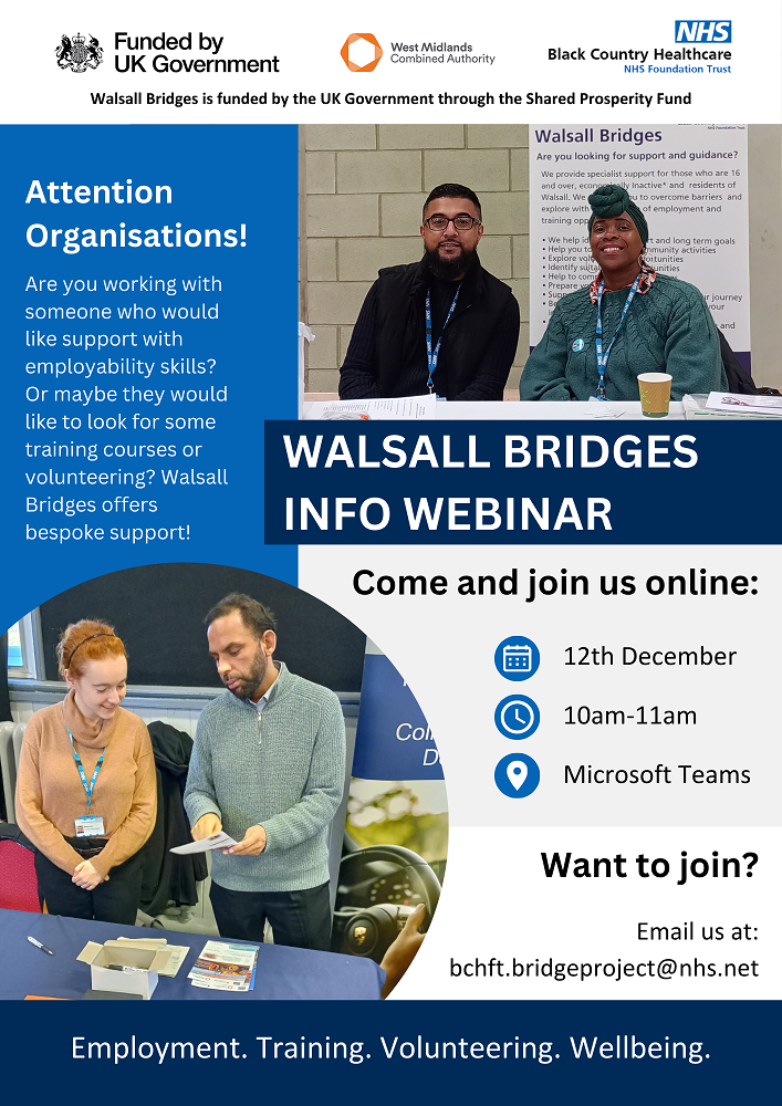 Walsall Bridges Info Webinar Flyer